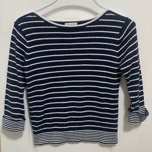 White Stag Women’s Navy & White Striped Sweater